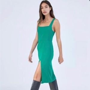 Babaton 90s slit dress empress green